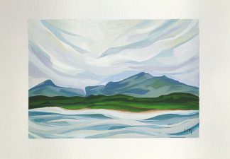 Hauts plateaux de l'Ile Maurice (mini) - paysage à la gouache de Vanessa Lim